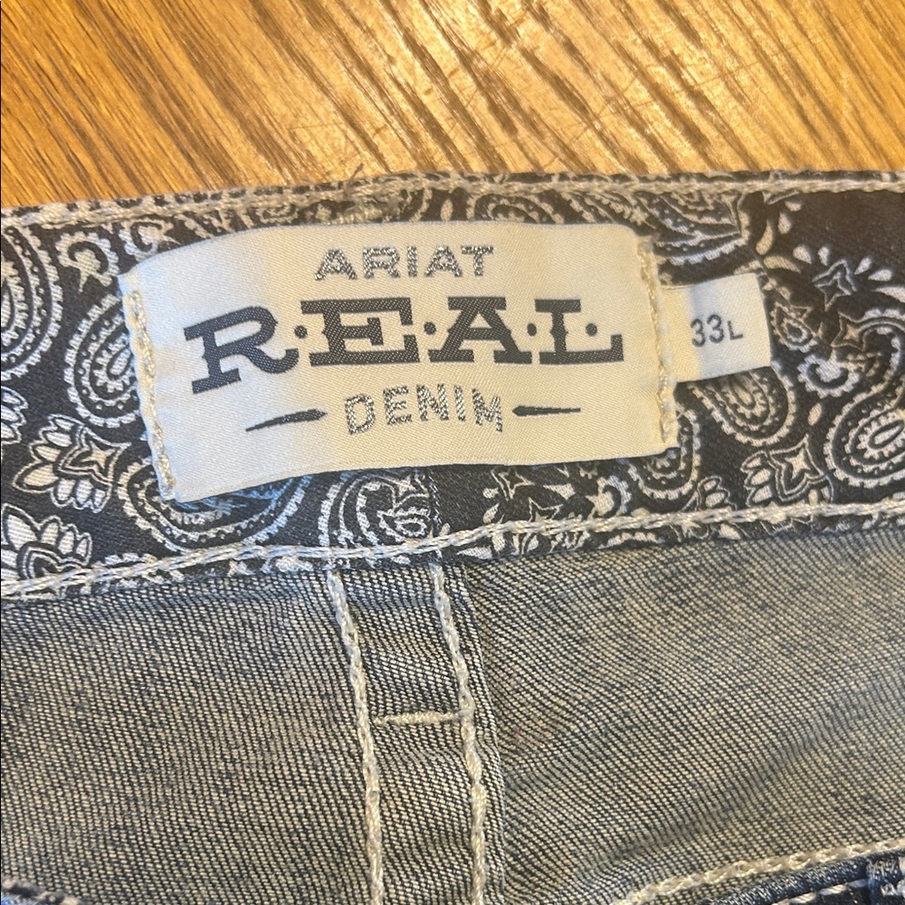 Ariat REAL Denim Jeans with Paisley Detail 33L